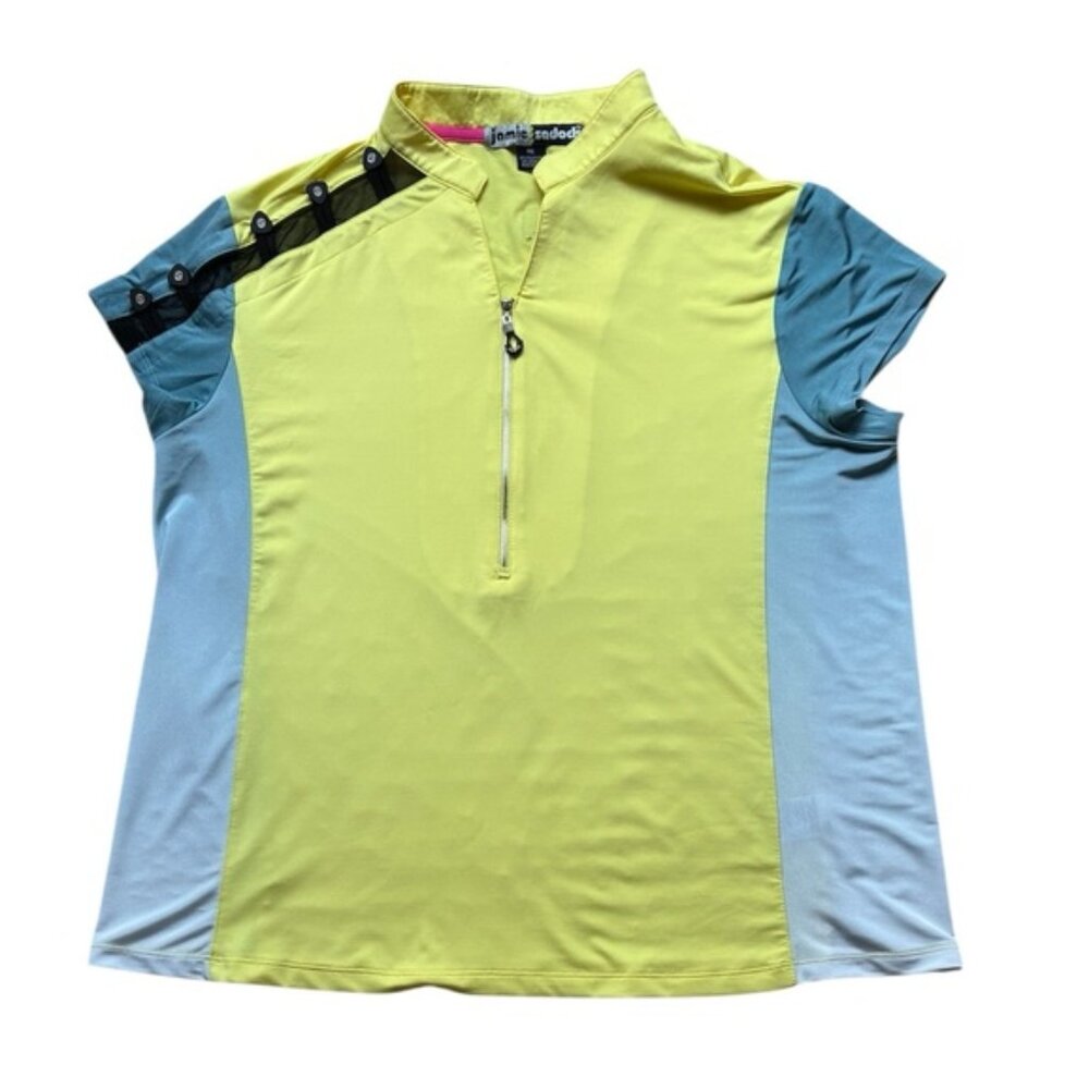 Jamie Sadock Women’s Blue & Yellow Golf Polo Shirt Size XXL